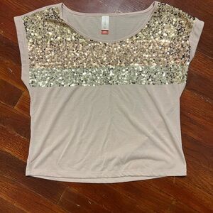 Sequin Embellished Beige Top by No Boundaries